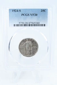 1924-S PCGS VF20 Standling Liberty Quarter Business Strike 25C - Picture 1 of 2
