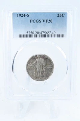 1924-S PCGS VF20 Standling Liberty Quarter Business Strike 25C - Image 1 of 2