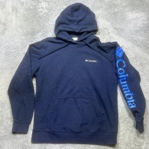 Columbia Hoodie Herren M blau Fleece Grafik Pullover Spell Out Viewmont II Kapuze - Bild 1 von 11