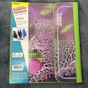 Mead - Original Trapper Keeper Mappe Retro Portfolio Vintage Style Lila Gepard - Bild 1 von 10