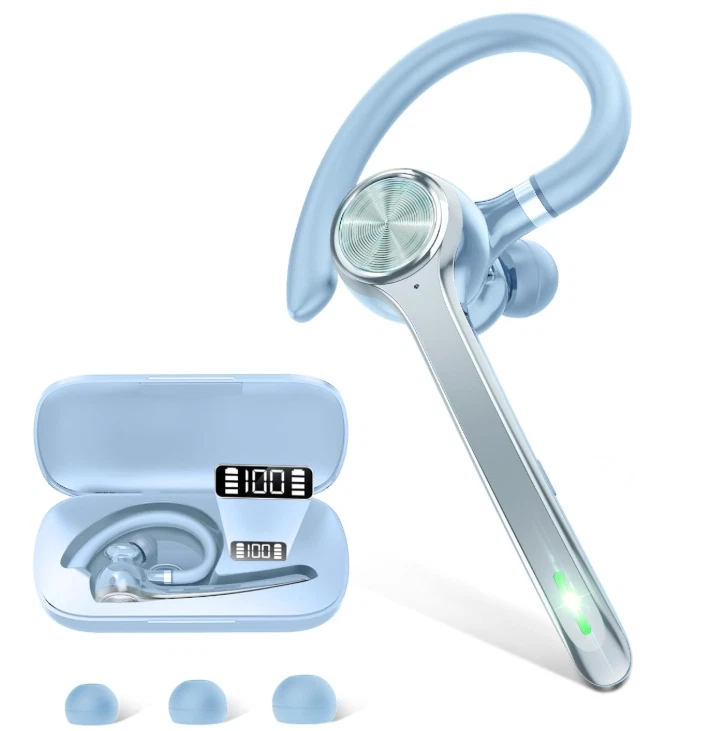 Auricular Bluetooth azul para conducción/oficina con micrófono y carga 500 mAh Foto 1 de 4