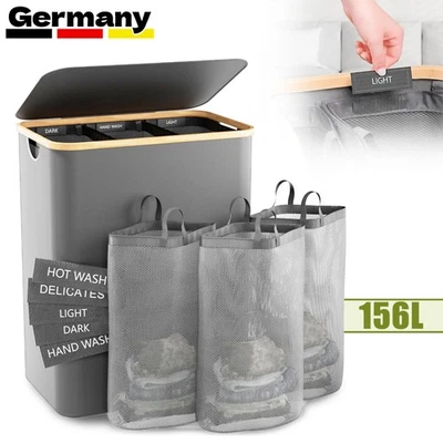 Großer Wäschesack Faltbar Schmutzwäsche Korb Kleidung Organizer für Badezimmer - Bild 1 von 4