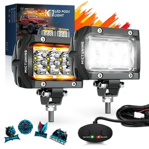 Par de luces LED de trabajo de 4 pulgadas vainas de inundación lámpara antiniebla todoterreno conducción camión SUV ATV - Imagen 1 de 16