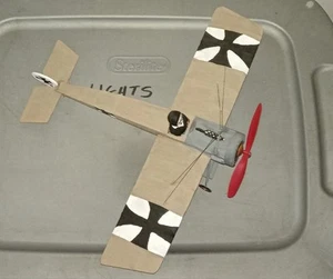 Scratch Built-Up WW1 GERMAN EINDECKER Flying Model Airplane-Rubber Powered. - Picture 1 of 3