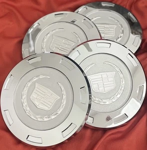Set Of 4 For Cadillac Escalade 2007-14 Hub Caps For 22 Inch Wheel Chrome Crest - Picture 1 of 3