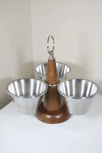 Mid Century Modern Condiment Caddy Rosfritt Stal Sweden Teak/Stainless Steel  - Picture 1 of 4