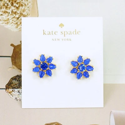 Pendientes con tachuelas de flor Kate Spade $48 azul nuevo sin etiquetas Foto 1 de 4