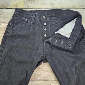 Levi's Men's 501 Jet Black 34 x 32 Straight Leg Denim Jeans - Picture 1 of 8