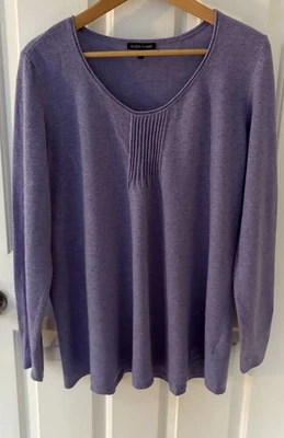 Túnica Suéter Suave Lana Angora L/S Lavanda Púrpura Eileen Fisher XL Costera Foto 1 de 4