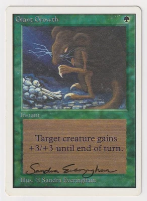 Signed Giant Growth MP Unlimited Edition Artist Sandra Everingham 1993 MTG Magic - Image 1 of 2