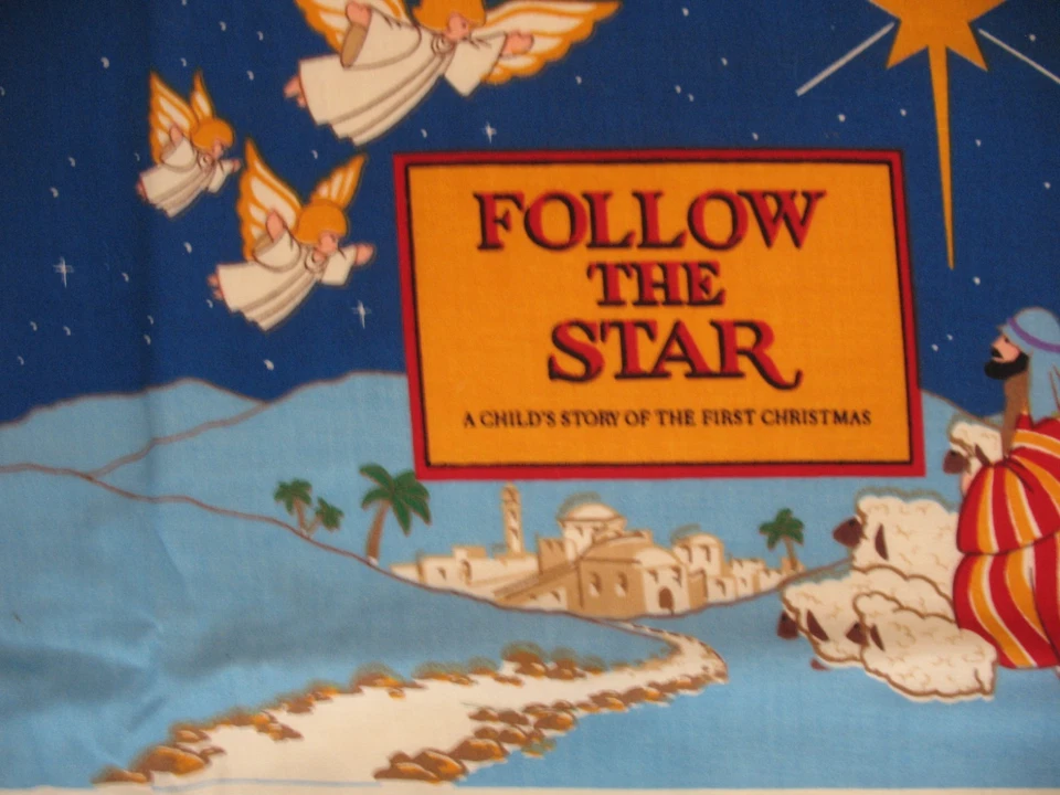 VIP Christmas Storybook FABRIC PANEL Follow the Star NATIVITY SOFT BOOK cut sew - Image 1 of 4