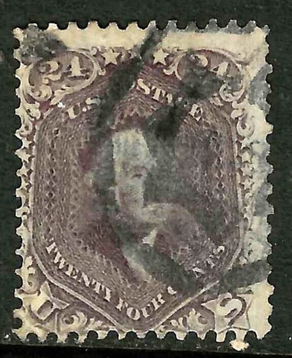 Sc #70/78 6 PT STAR Cancelamento Extravagante 24 Centavos Washington 1861-62 Guerra Civil EUA 24F36 - Imagem 1 de 2