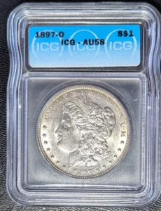 1897-O Morgan Silver Dollar AU58 ICG Key Date Great Original Luster - Picture 1 of 2