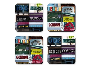 Personalized Coasters featuring the name GORDON in photos of signs - Set of 4 - Picture 1 of 1