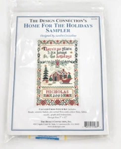Design Connection's HOME FOR THE HOLIDAYS Weihnachten Kreuzstich-Set NEU Sampler - Bild 1 von 3