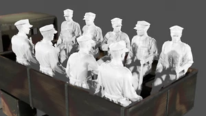 Segunda Guerra Mundial ejército polaco 1939 jinetes de camiones - tapas de campo talla 37 - juego de 10 figuras - Imagen 1 de 8