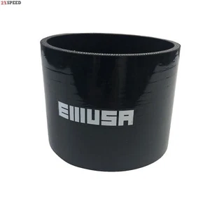 EMUSA High Performance 4-Ply Black Silicone Hose Coupler 3.5" to 3.5" Straight - Foto 1 di 6