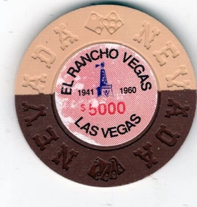 Fantasy Chips: El Rancho Vegas 5000,00; Las Vegas, Nevada beschädigt - Bild 1 von 2