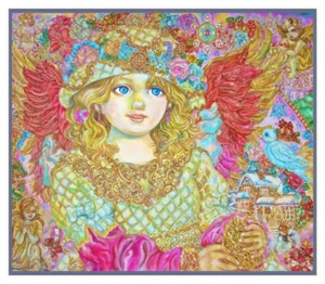Patrón de punto de cruz contado Angel of Christmas Spirit contemporáneo Yumi Sugai - Imagen 1 de 3