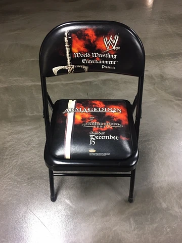 WWE Armageddon 2002 Folding Wrestling Chair Office Depot Center Super Rare! Cover