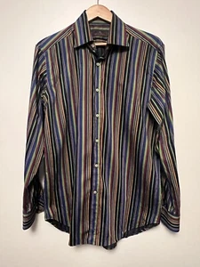 Etro Milano Long Sleeves Mens Shirt Size 41 EU 16 US Striped Dress Shirt - Picture 1 of 8