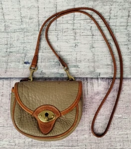 Vintage Dooney & Bourke Beige Mini Cavalry Cross-Body Belt Bag Purse - Picture 1 of 24