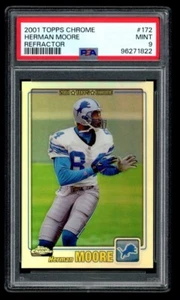 2001 Topps Chrome #172 Herman Moore Refractor /999 PSA 9 Mint - Pop 1 No Higher - Picture 1 of 2