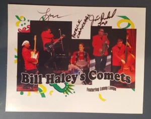 VINTAGE Bill Haley's Comets con Lenny Longo foto promozionale FIRMATA A MANO - Foto 1 di 4