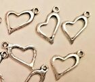 Silver Hart Charms Jewellery Making Crafts