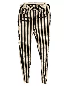 Pantalones de mezclilla HT para junior a rayas tiro alto súper ajustados bolsillos con cremallera tema caliente talla 1 - Imagen 1 de 9