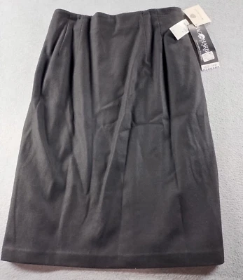Sag Harbor Women's Skirt Black Sz 16W Lined Wool Elastic Waist Back Zip/Slit - Image 1 of 4