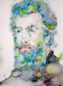 HERMAN MELVILLE Aquarell Portrait - POSTER - verschiedene Größen! gemälde moby dick - Bild 1 von 7