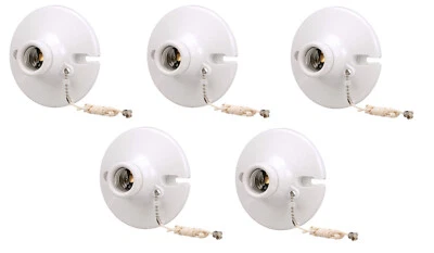 Paquete de 5 portalámpara sin llave Eaton enchufe de luz interruptor de cadena de tracción 660 W E26 Foto 1 de 4