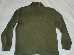 NEW!! Polo Ralph Lauren Mens DK GREEN 1/4 Zip Ribbed Mock Neck Sweater SZ S - Picture 1 of 4