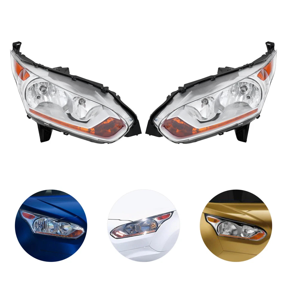 Headlight For 2014-2018 Ford Transit Connect Halogen Headlamps w/Bulb Left+Right Foto 1 de 4