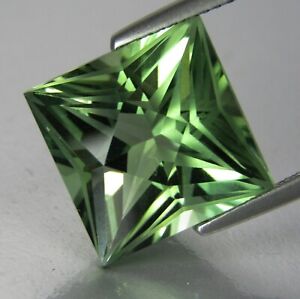 9.56Cts Stunning Natural Green Amethyst (Prasiolite) Princess 3D Cut Gem Ref VDO