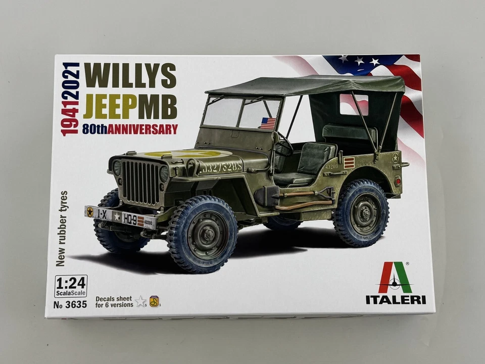 Italeri Willys Jeep MB 80th Anniversary 1941-2021 1:24 3635 modellismo - Immagine 1 di 1