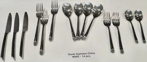 Menge 14 Stck. TOWLE Edelstahl China WAVE glänzendes Besteck - Bild 1 von 7