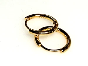 Vintage Sterling Silver 925 Earrings Jewellery Hoop Huggie Gold on Silver 2.04g - Picture 1 of 6