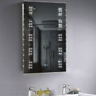 Bathroom Cloakroom LED Heated Mirror Anti Fog with Shaver Socket Clock IR Sensor