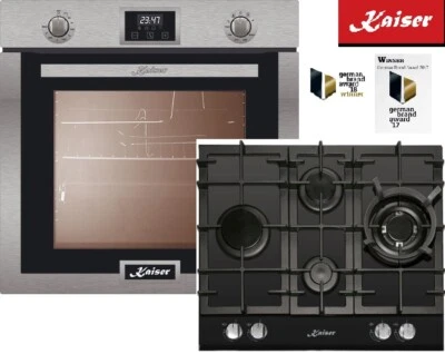 Kaiser Gas Herd Set Einbaubackofen Gasbackofen Gaskochfeld 60 KCG 6394 Schwarz - Bild 1 von 4