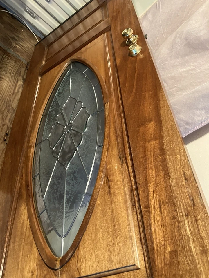 Wooden  Doors With Glass Design And Glass Outside Door With Cream Color  Frame - Image 1 of 4