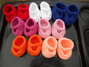 Crochet Cabbage Patch Doll Clothes ~~Mary Jane Shoes~ U Pick Color - Picture 1 of 5