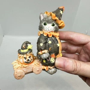 De colección 1994 Calico Gatitos Gato Halloween Payaso Calabaza Circo Estrellas Celestiales - Imagen 1 de 10