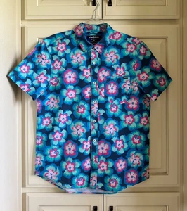 CHUBBIES Short Sleeve Men's Floral Button Down Hawaiian Shirt Reg Fit Size Med - Picture 1 of 8