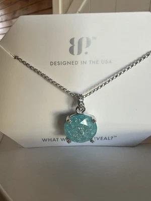 Bomb Party Necklace "Soul Of The Earth" NK35500 Blue Topaz Ice Crystal / Rhodium - Image 1 of 3