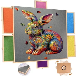 1500 Piece Puzzle Table Rotating Puzzle Board with 6 Drawers and Cover Large - Picture 1 of 10