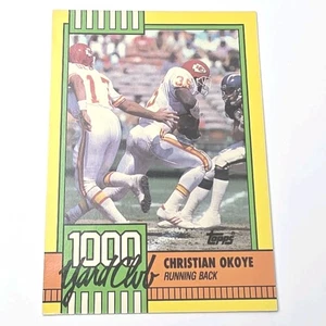 Christian Okoye 1990 Topps #2 1000 yardas Club Kansas City Chiefs RB - Imagen 1 de 2
