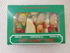 Vintage Elfe Hang Ups handbemalt Kunststoff Baumschmuck Set in OVP - Bild 1 von 5