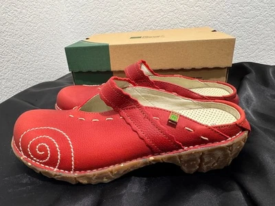 El Naturalista Womens Sz 10 EUR 41 Red Mules Leather Shoes NIB Soft Grain Tibet - Image 1 of 4